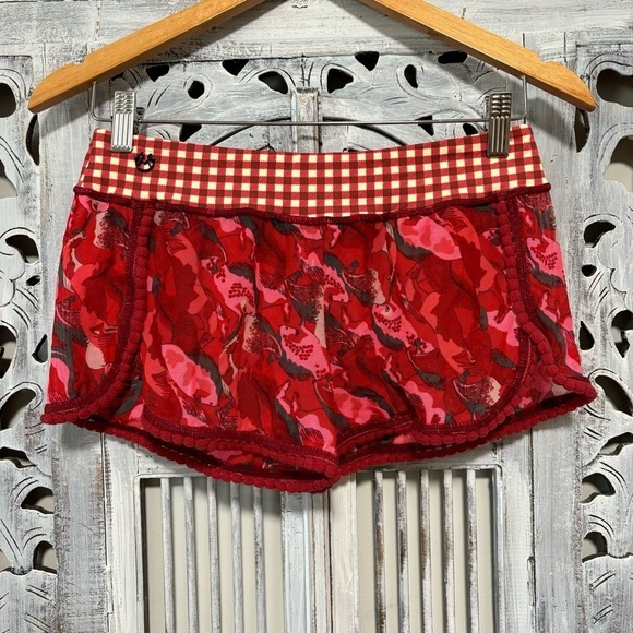 Maaji Red Mesh Semi Sheer Horse Cheeky Swim Cover Shorts NWOT - Picture 2 of 9